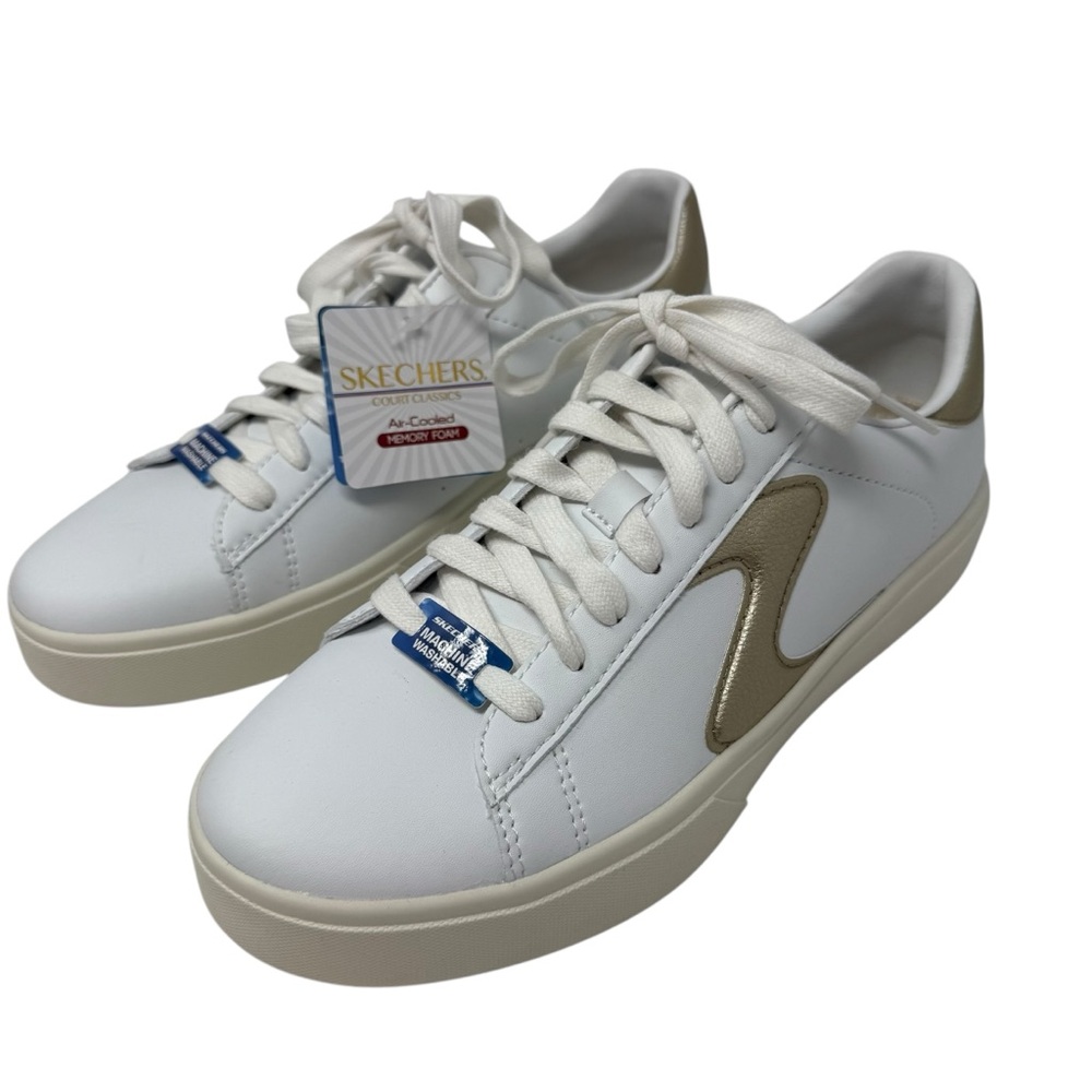 Skechers Women's Size 8 Eden LX Beaming Glory  White Gold Lace Up Shoes NWT
